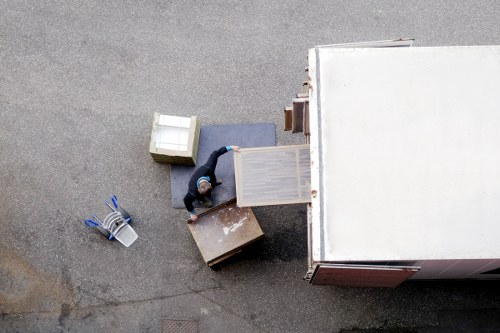 Driver checking load security before transport
