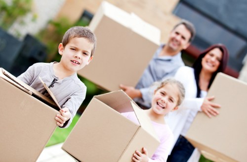 Van loading process with secured items and safe handling practices