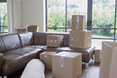 Packed moving boxes ready for removal services in Richmond
